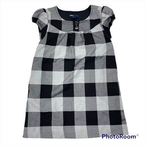 Gap Kids Gray & Black Buffalo Check Dress